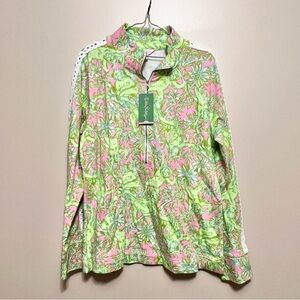 Lilly Pulitzer Green and Pink Zip-Up Top